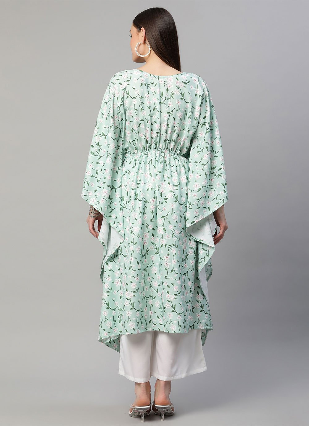 Designer Kurti Rayon Aqua Blue Print Kurtis