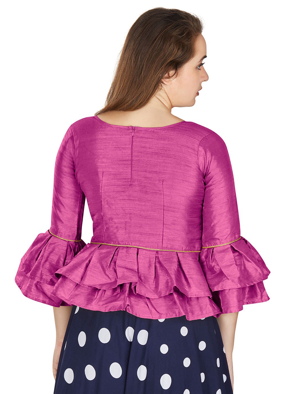 Designer Blouse Art Silk Pink Plain Blouse