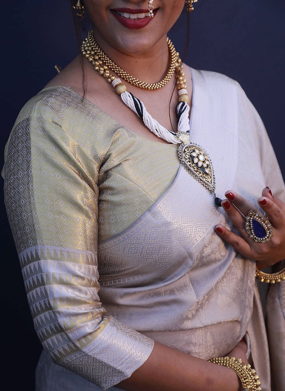 Trendy Saree Banarasi Silk Beige Jacquard Work Saree