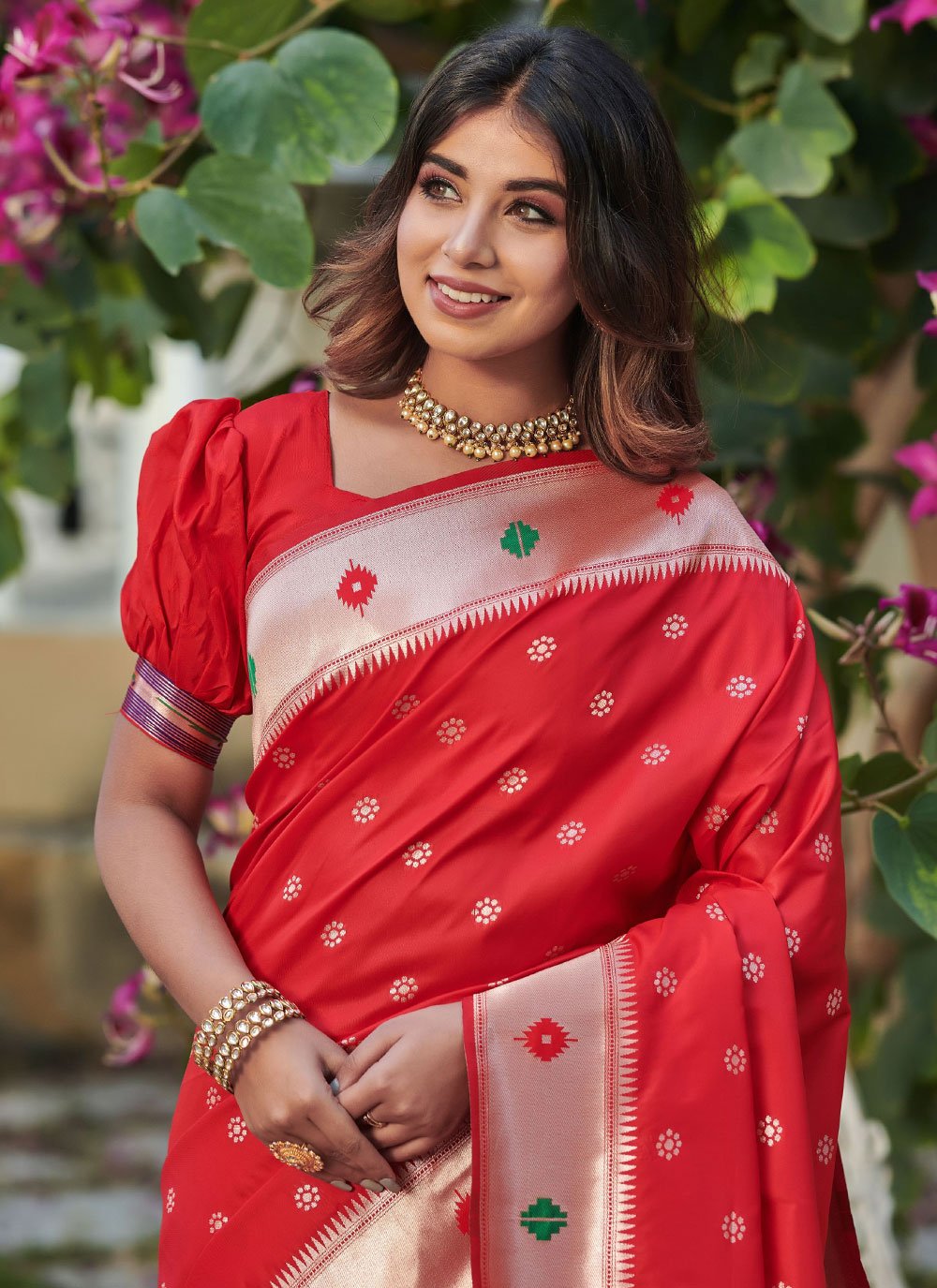 Traditional Saree Banarasi Silk Red Woven Saree
