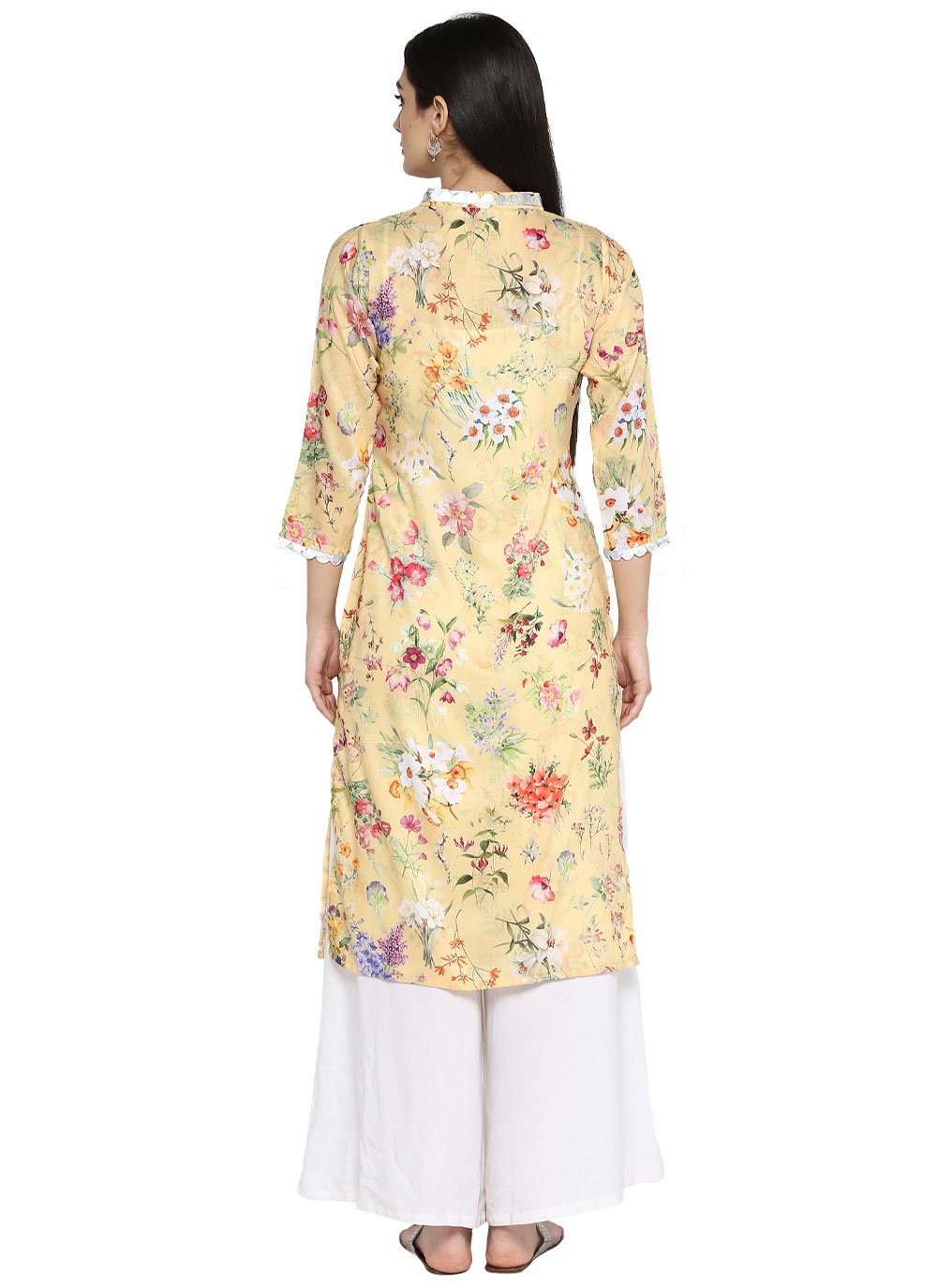 Designer Kurti Muslin Beige Digital Print Kurtis