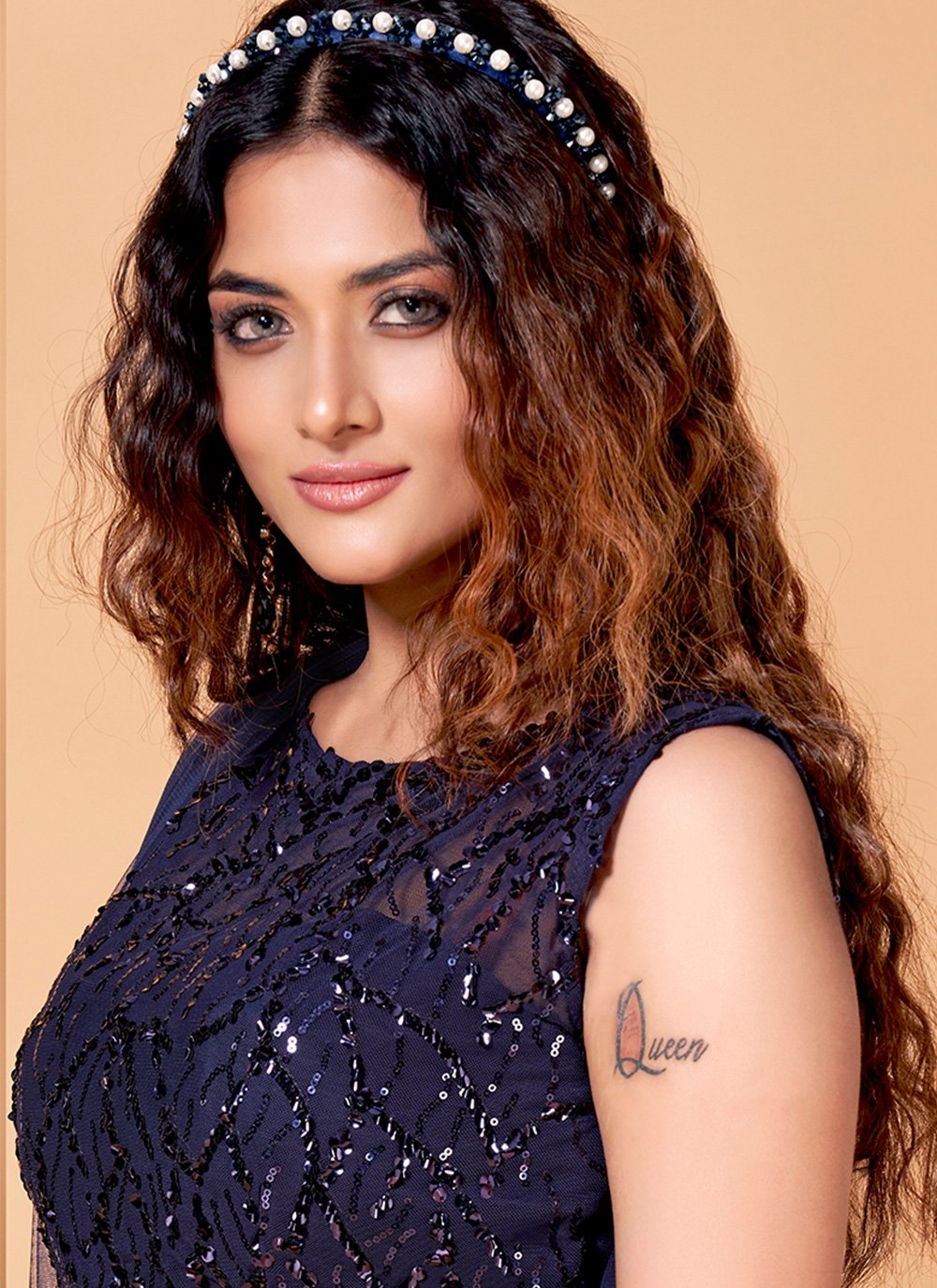 Lehenga Choli Fancy Fabric Imported Black Blue Sequins Lehenga Choli