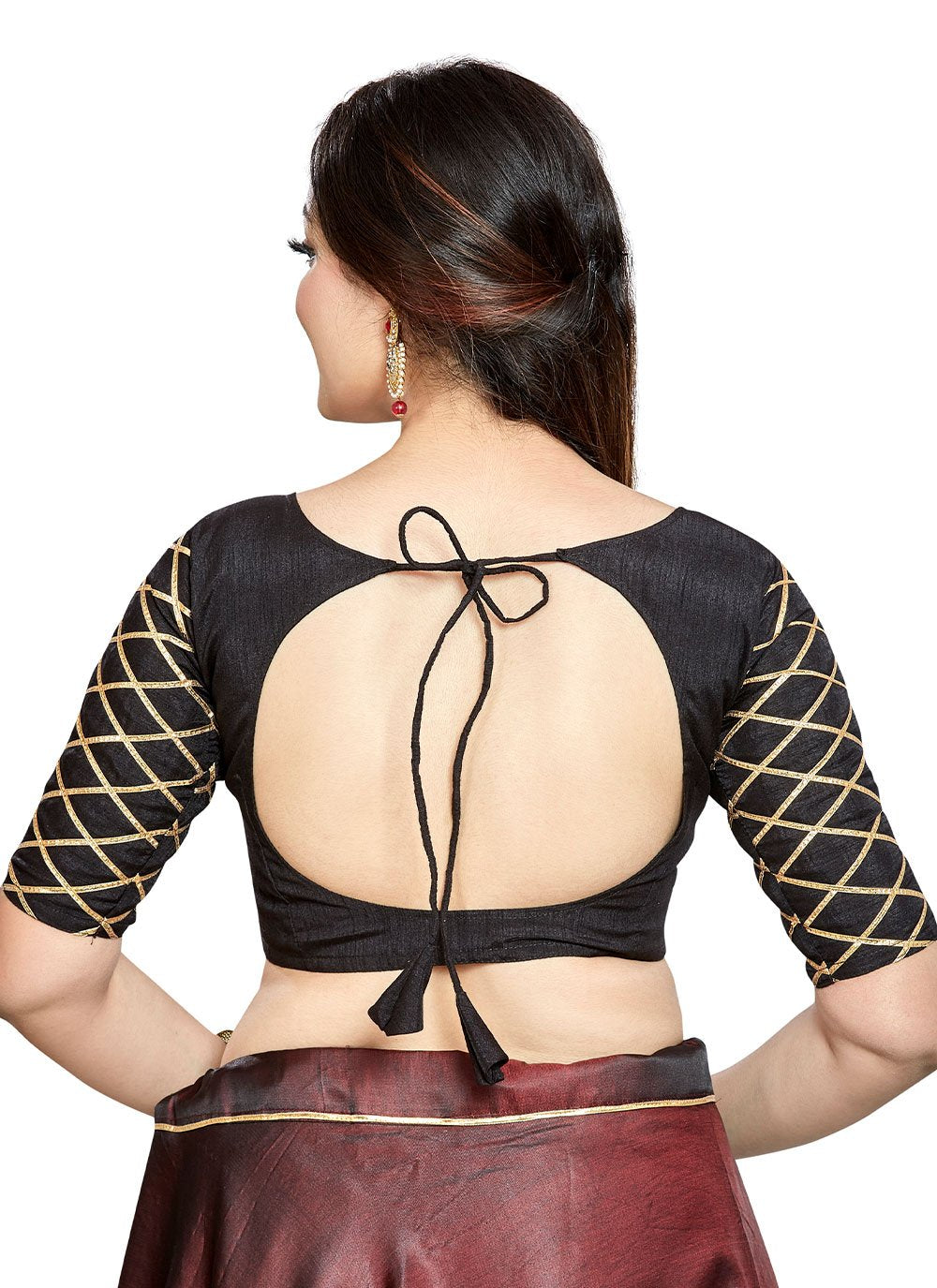 Blouse Art Silk Black Lace Blouse