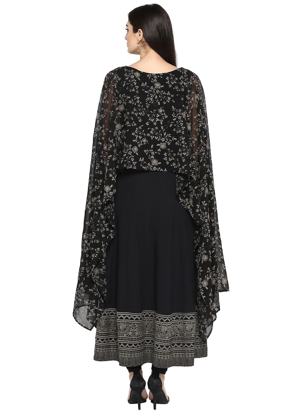 Casual Kurti Crepe Silk Black Print Kurtis