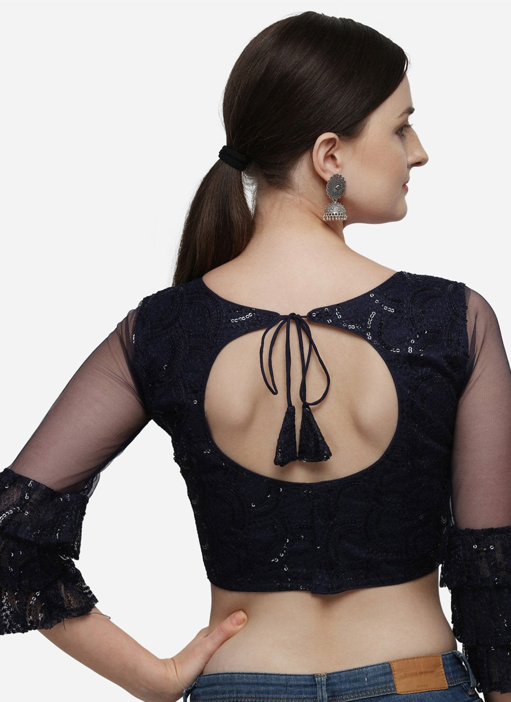 Blouse Net Black Embroidered Blouse