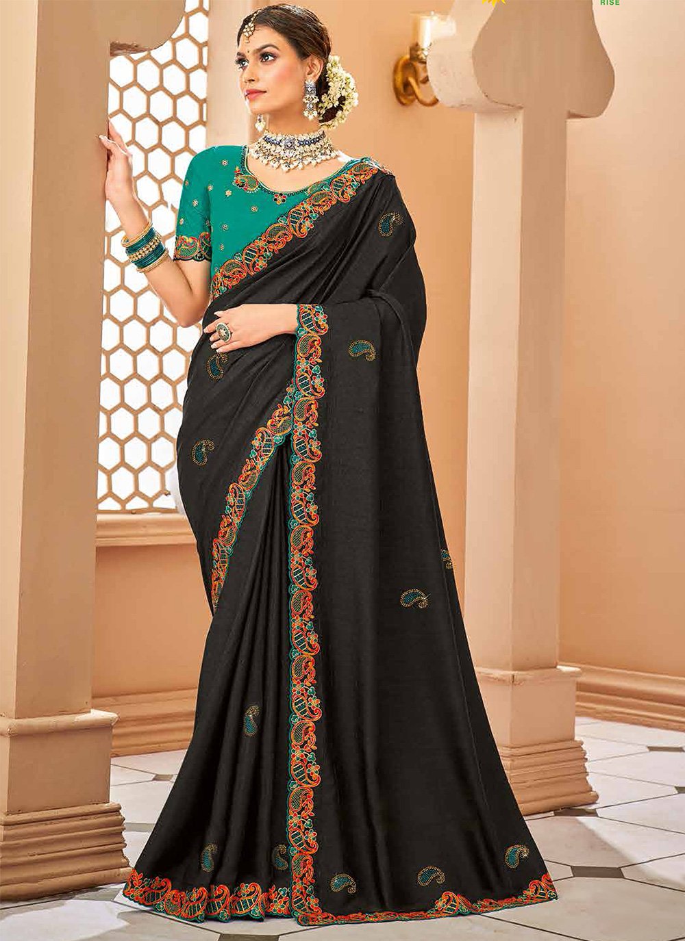 Classic Silk Black Patch Border Saree