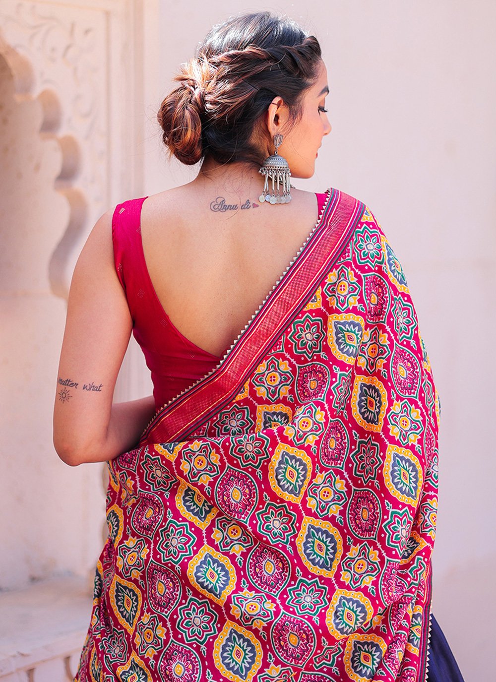 A Line Lehenga Silk Blue Pink Foil Print Lehenga Choli