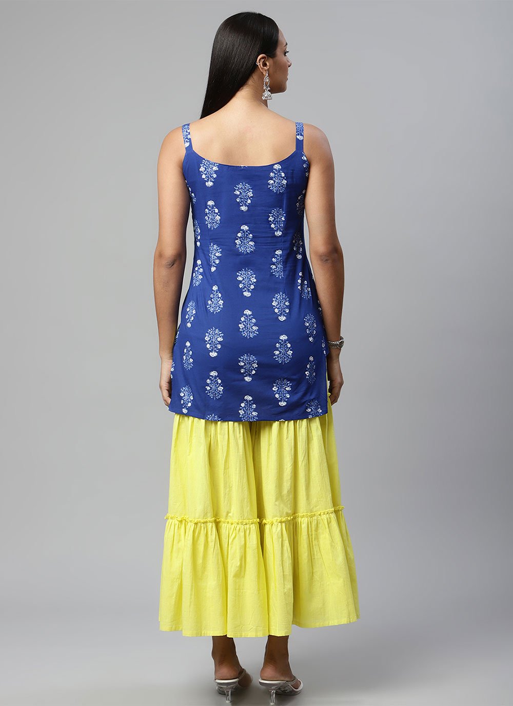Casual Kurti Cotton Blue Print Kurtis
