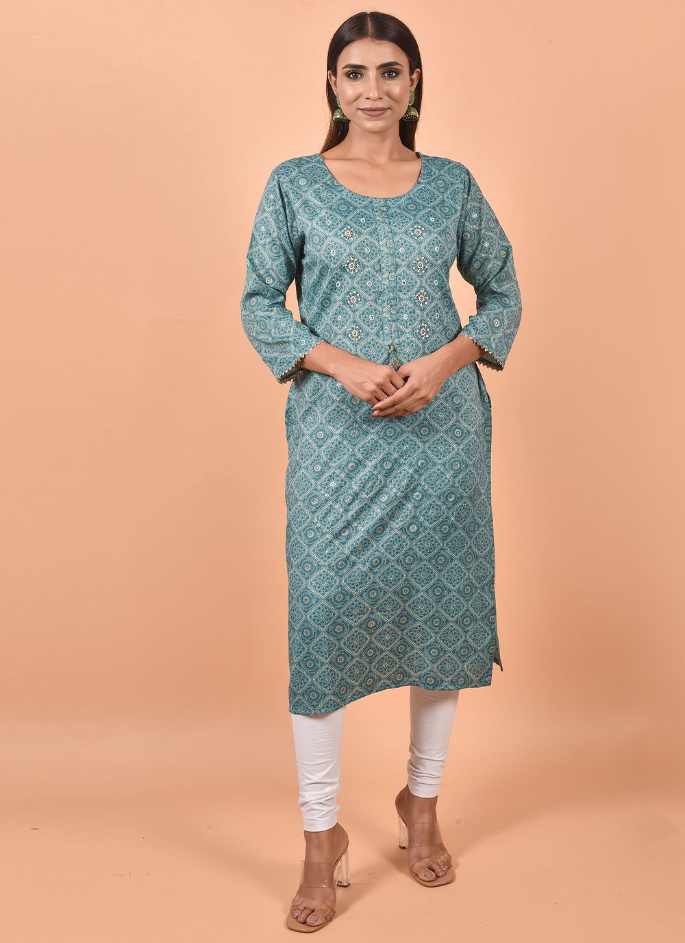 Casual Kurti Cotton Blue Print Kurtis