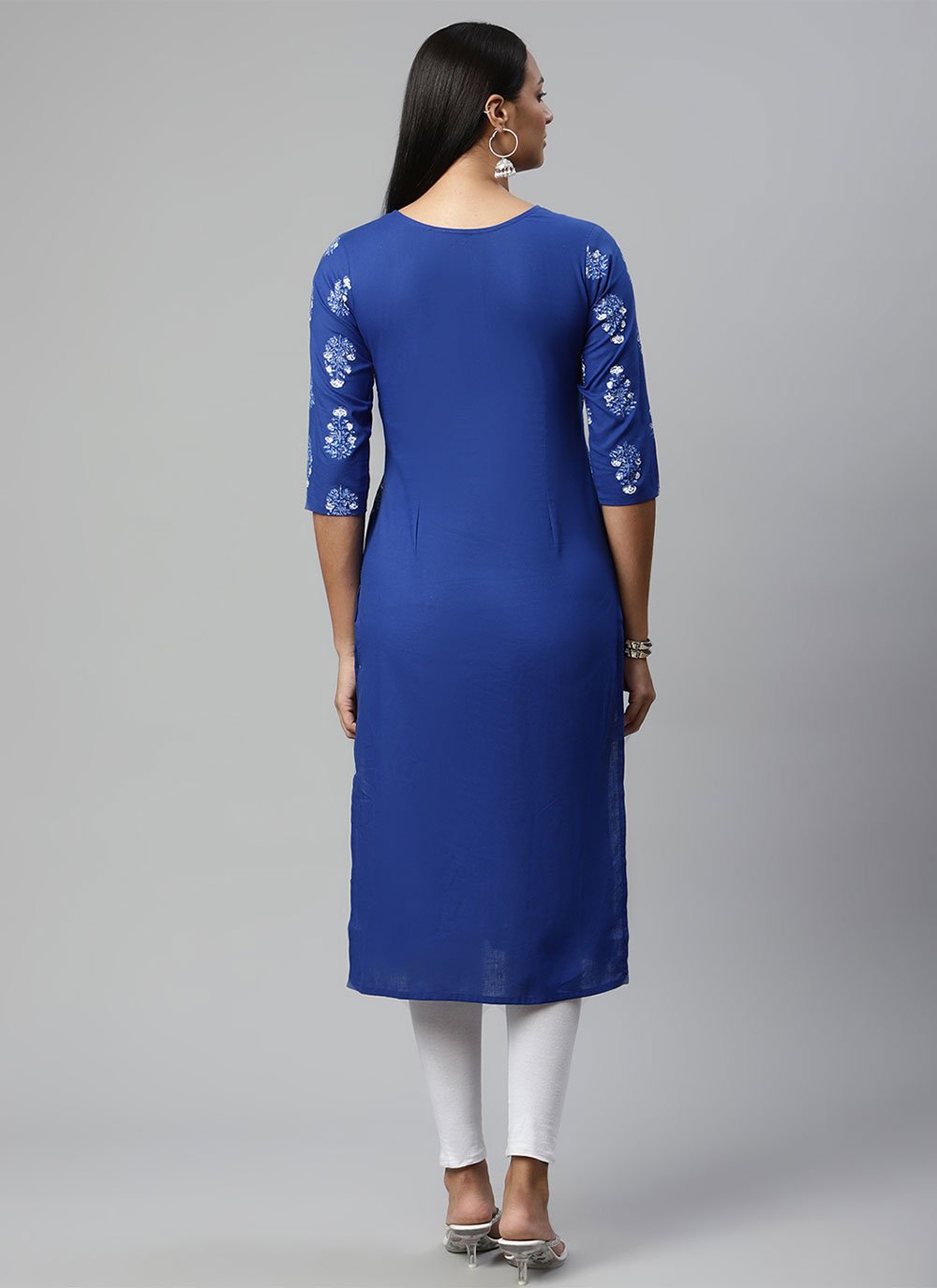 Designer Kurti Cotton Blue Print Kurtis