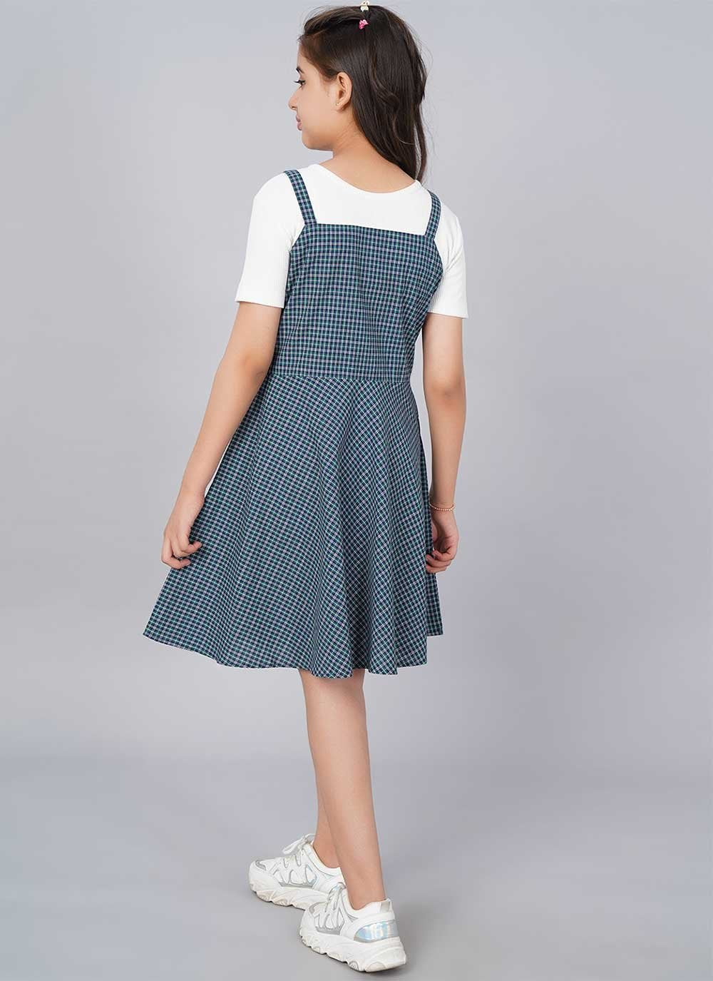 Party Wear Kurti Cotton Blue Woven Kids