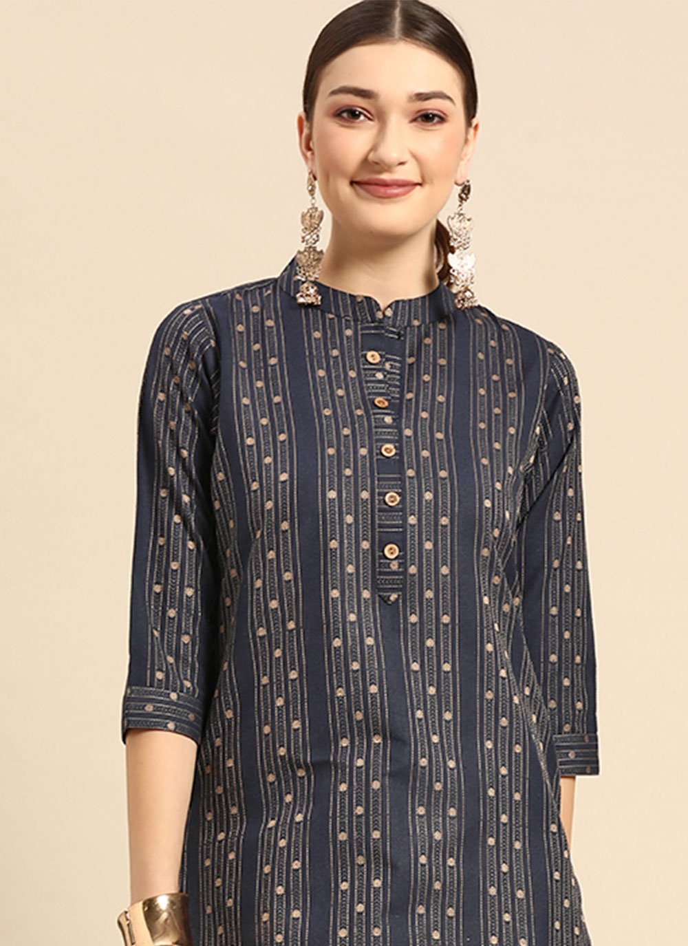 Casual Kurti Cotton Blue Print Kurtis