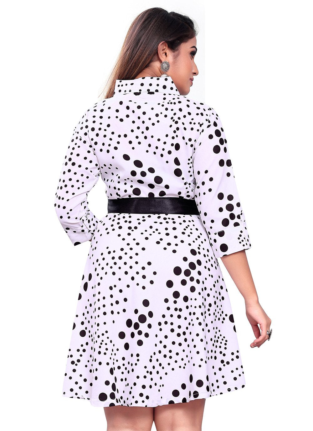Casual Kurti Rayon Viscose Black White Polka Dotted Kurtis