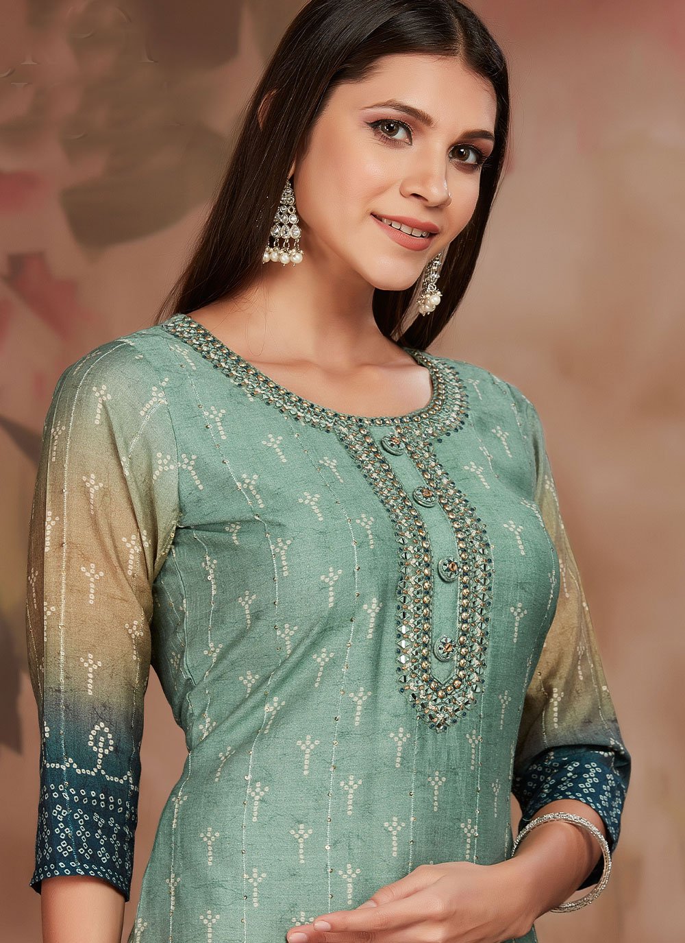 Designer Kurti Chanderi Multi Colour Digital Print Kurtis