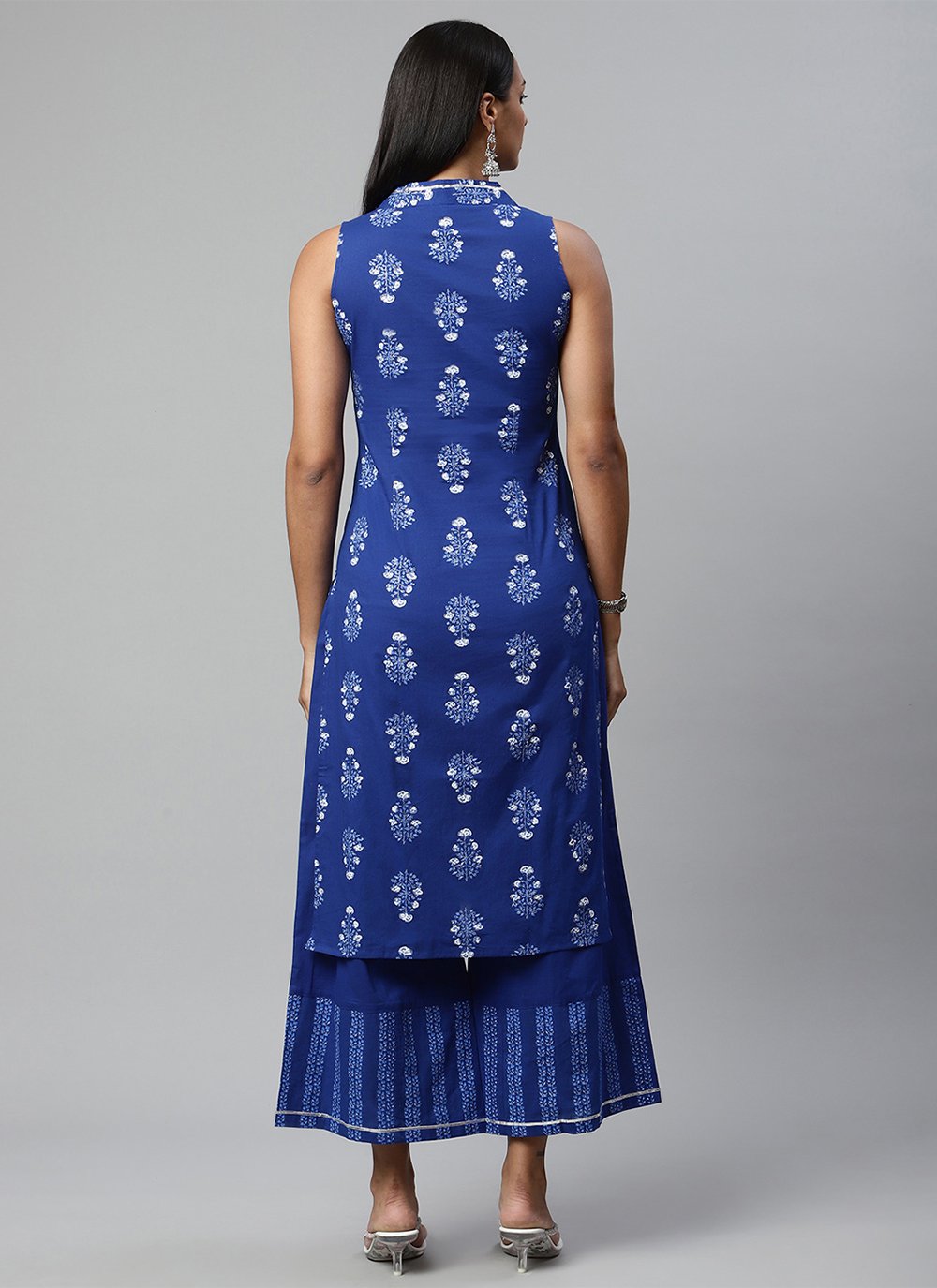 Casual Kurti Cotton Blue Print Kurtis