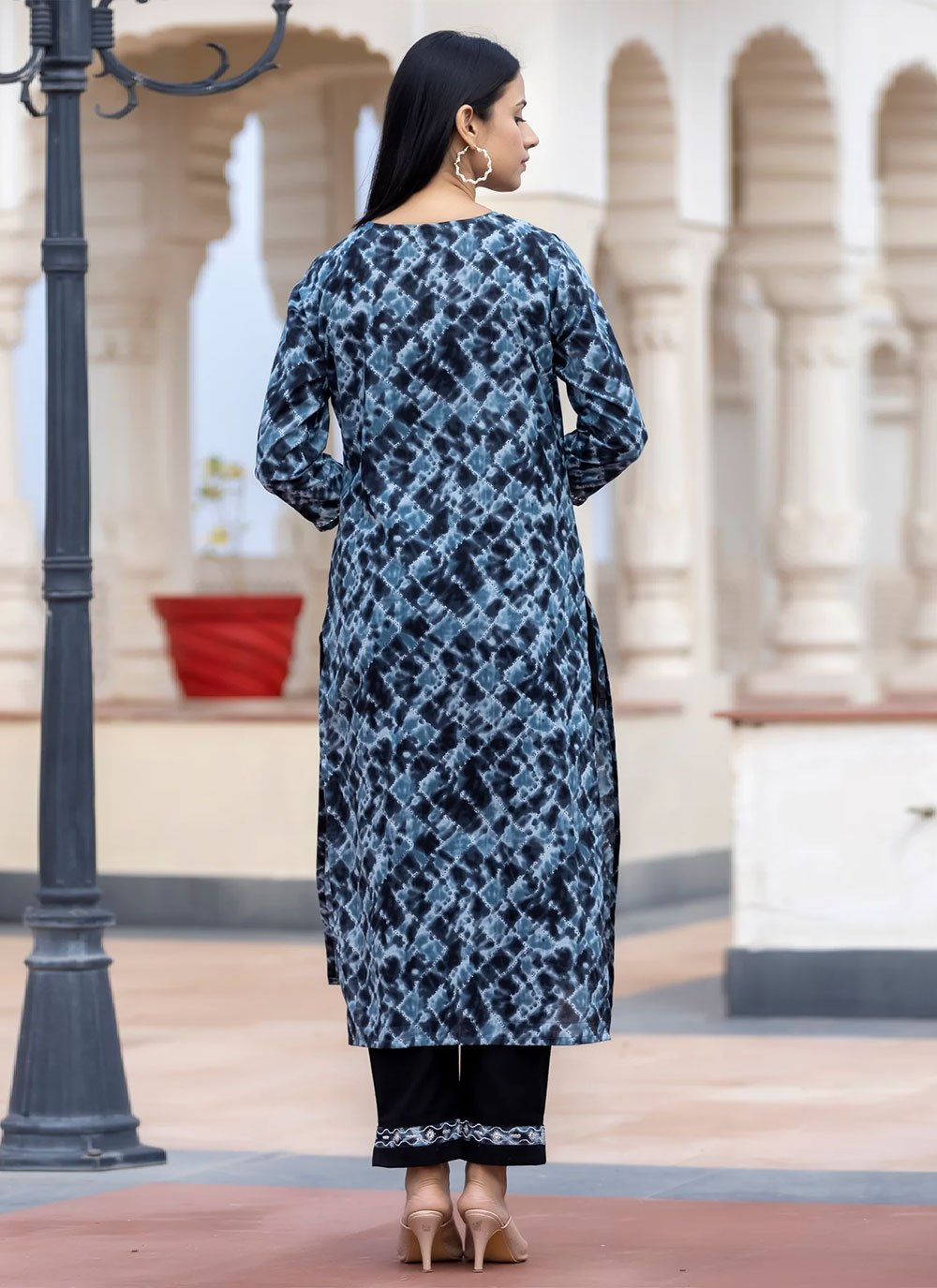 Salwar Suit Cotton Blue Print Salwar Kameez