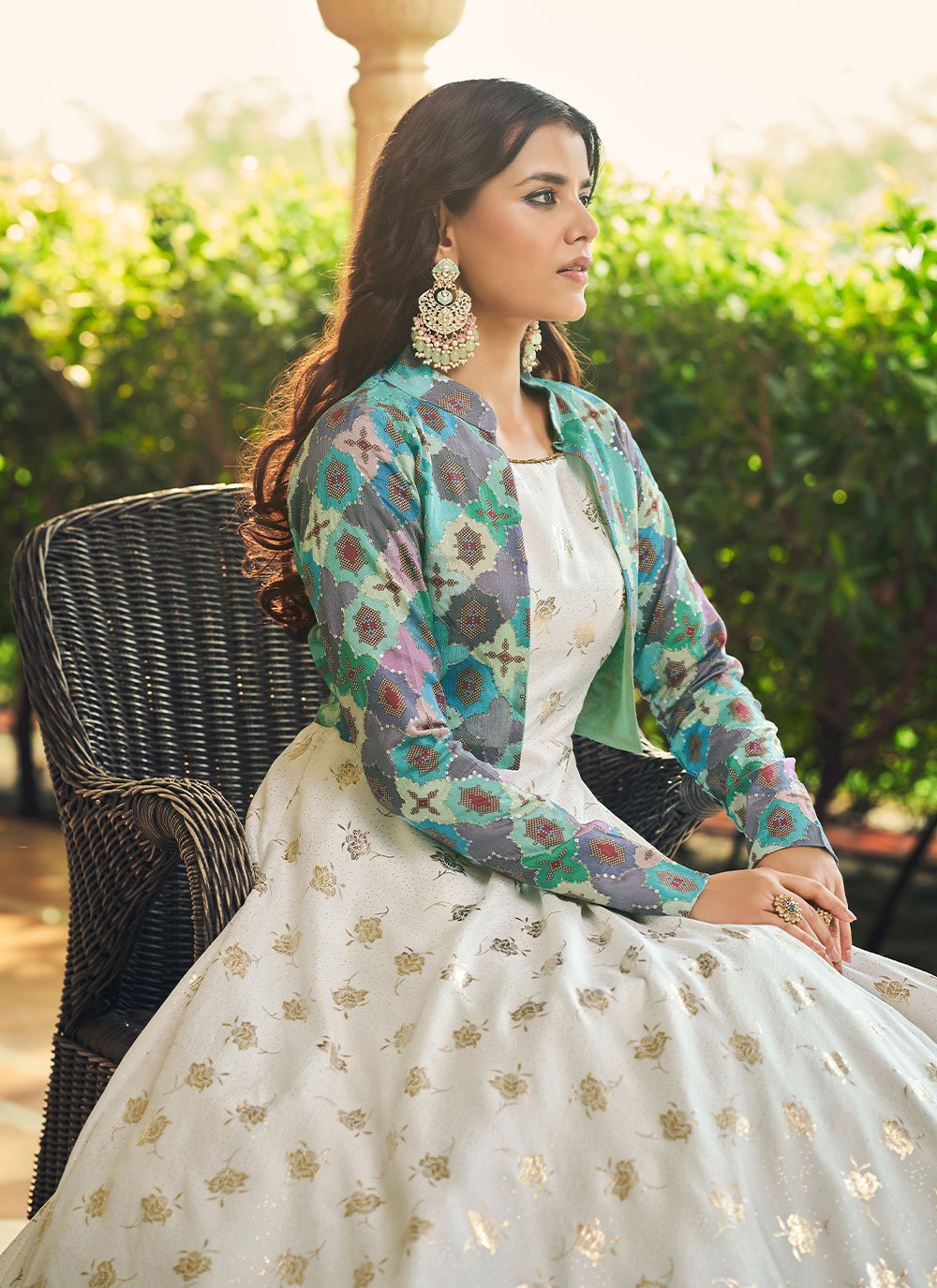 Gown Cotton White Embroidered Gown