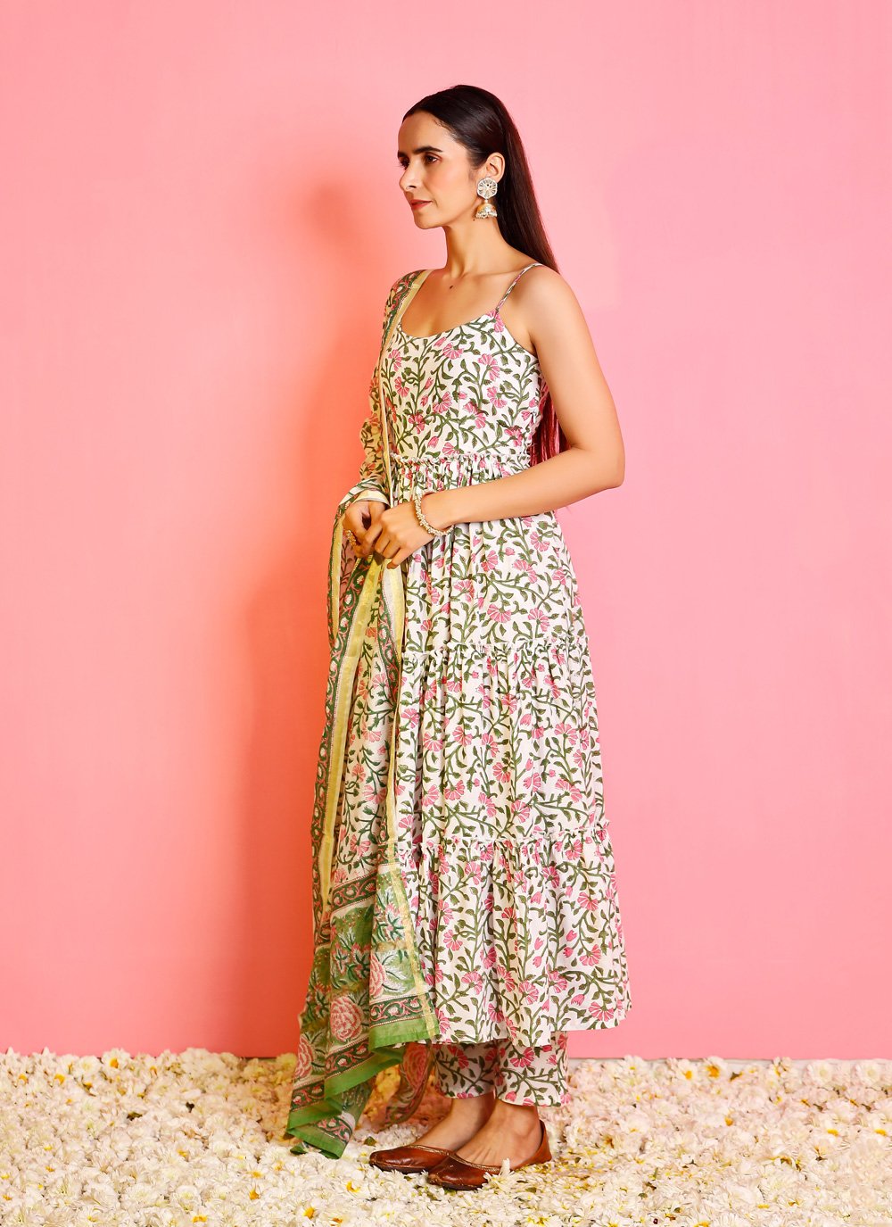 Pant Style Suit Cotton Off White Print Salwar Kameez