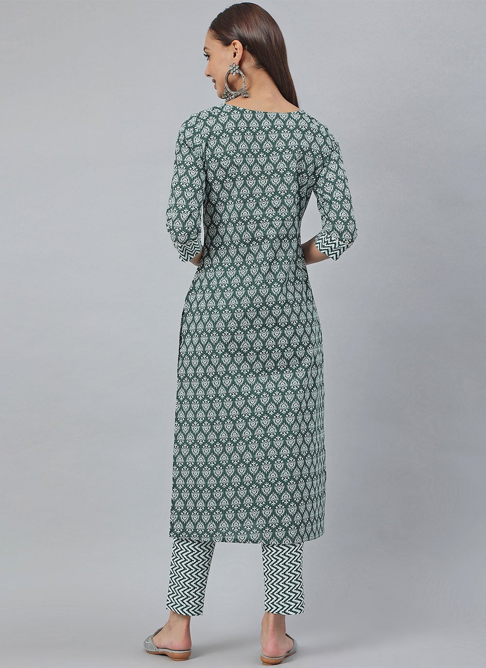 Floor Lenght Salwar Suit Cotton Multi Colour Print Salwar Kameez