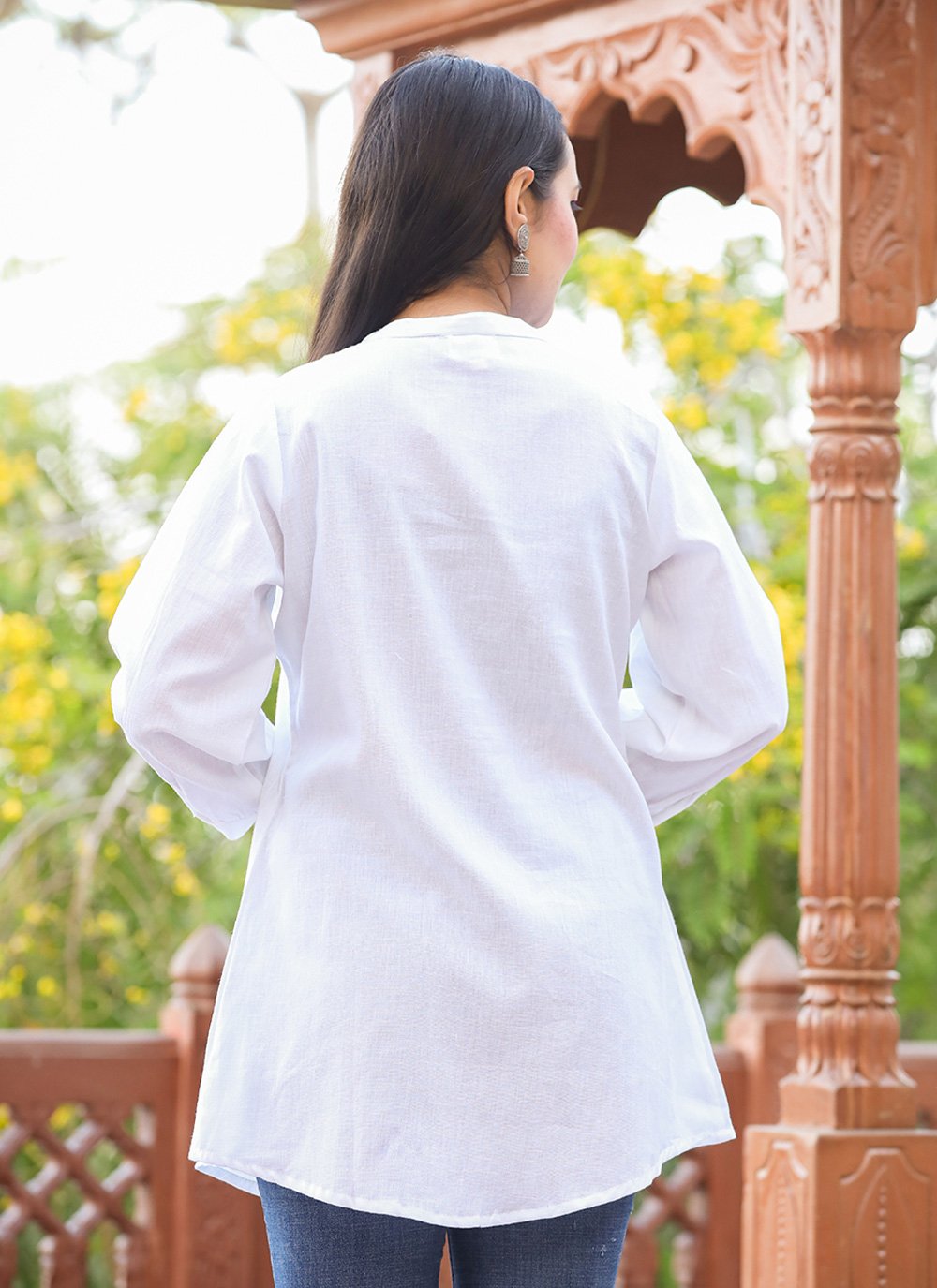 Casual Kurti Cotton Aqua Blue Buttons Kurtis