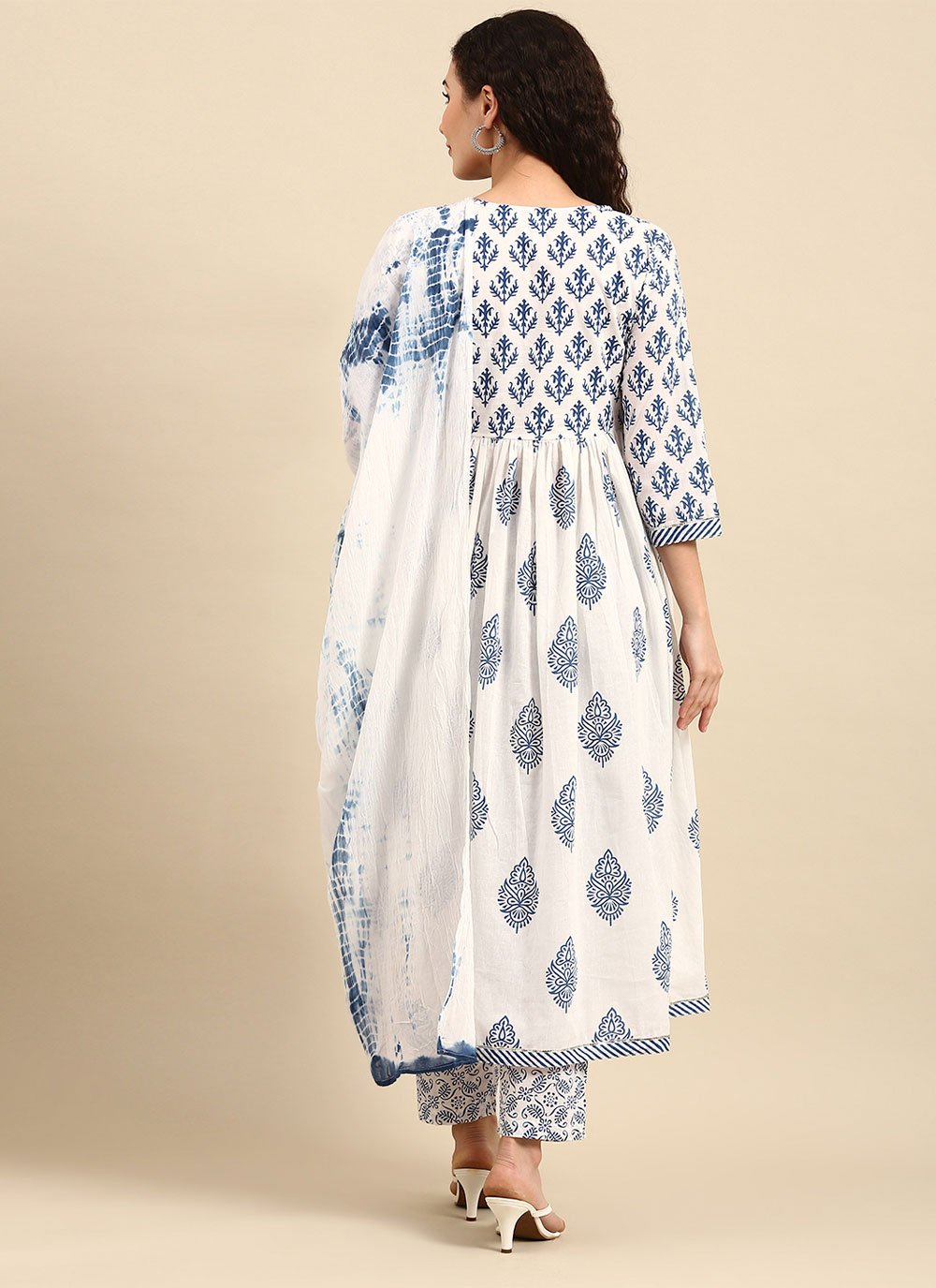 Anarkali Suit Cotton Multi Colour Print Salwar Kameez