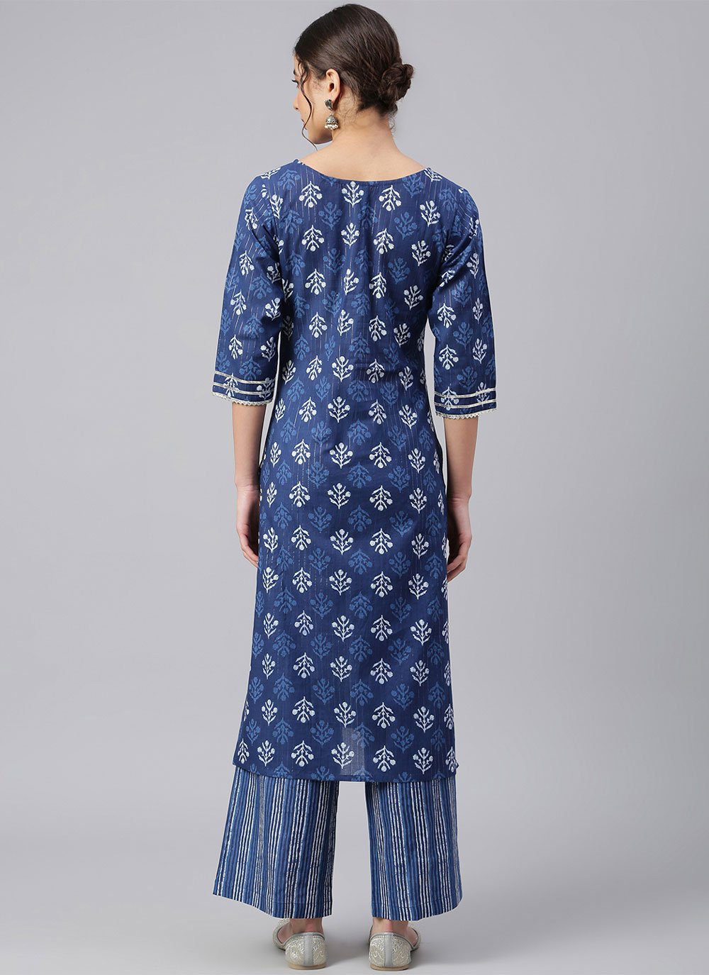Salwar Suit Cotton Blue Print Salwar Kameez