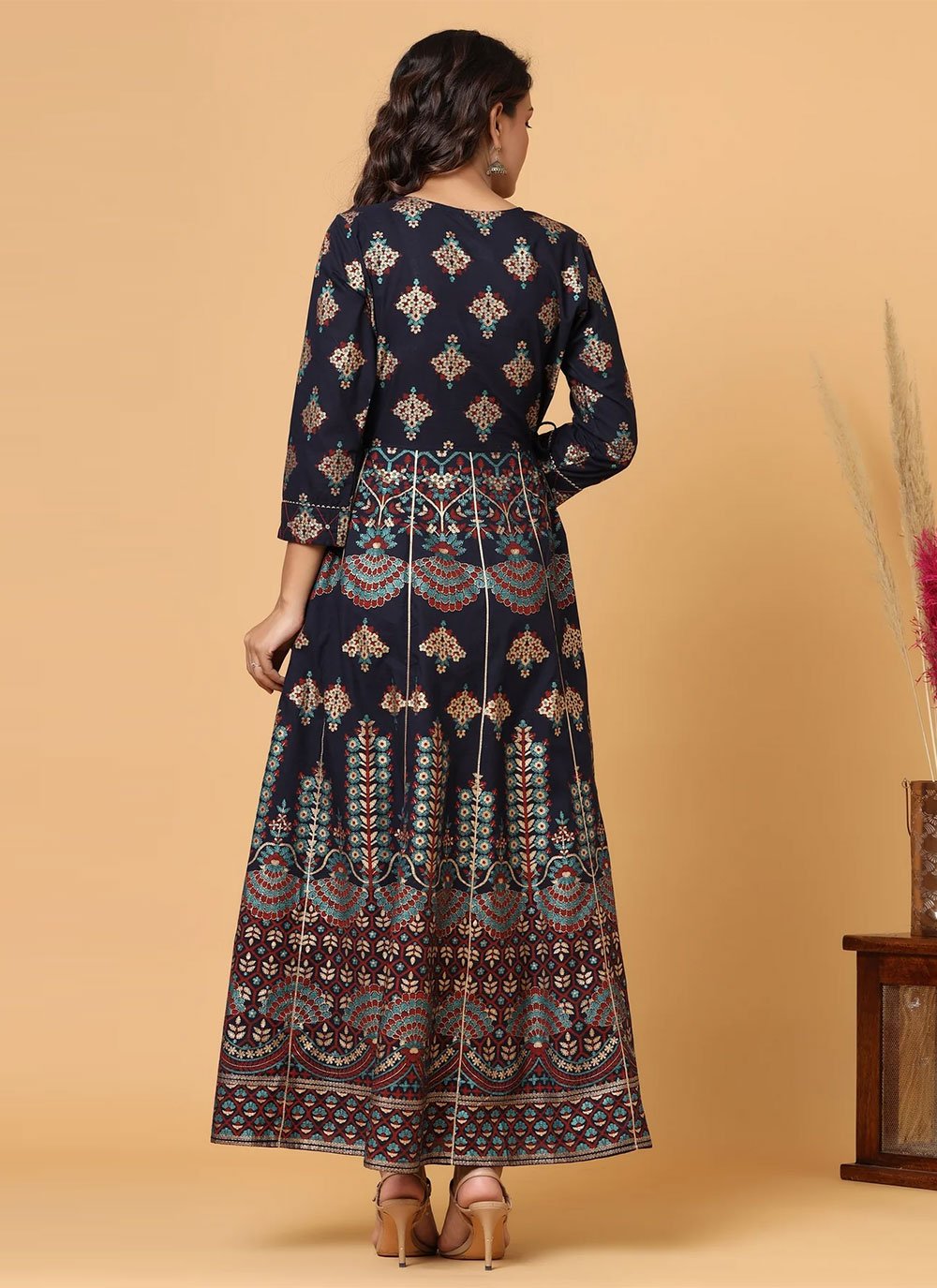 Gown Cotton Blue Print Gown