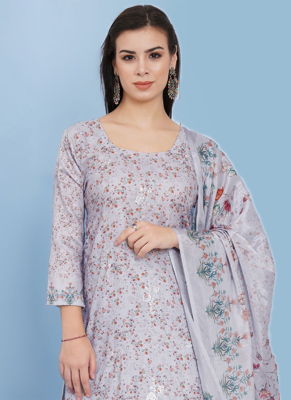Salwar Suit Cotton Lavender Digital Print Salwar Kameez