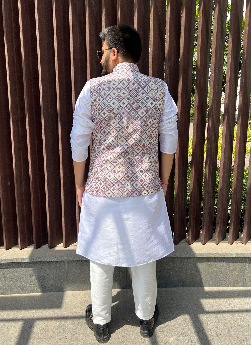 Nehru Jackets Cotton Multi Colour Embroidered Mens