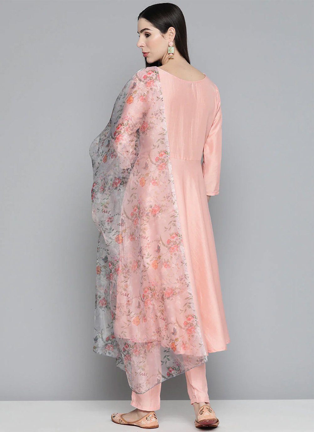 Salwar Suit Cotton Silk Peach Embroidered Salwar Kameez