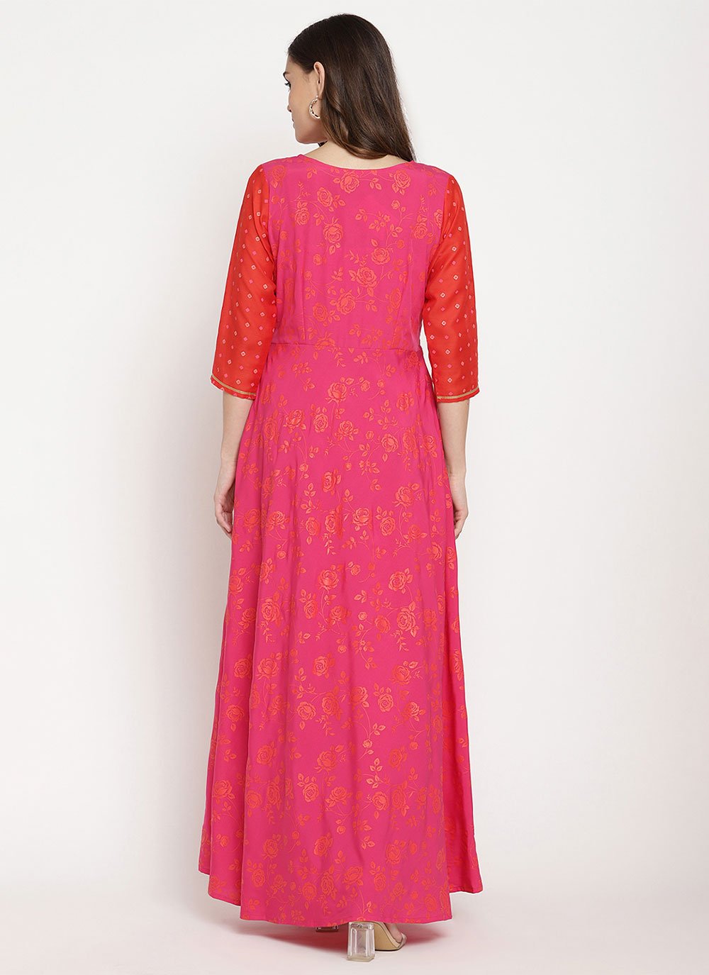 Floor Length Kurti Crepe Silk Multi Colour Print Kurtis