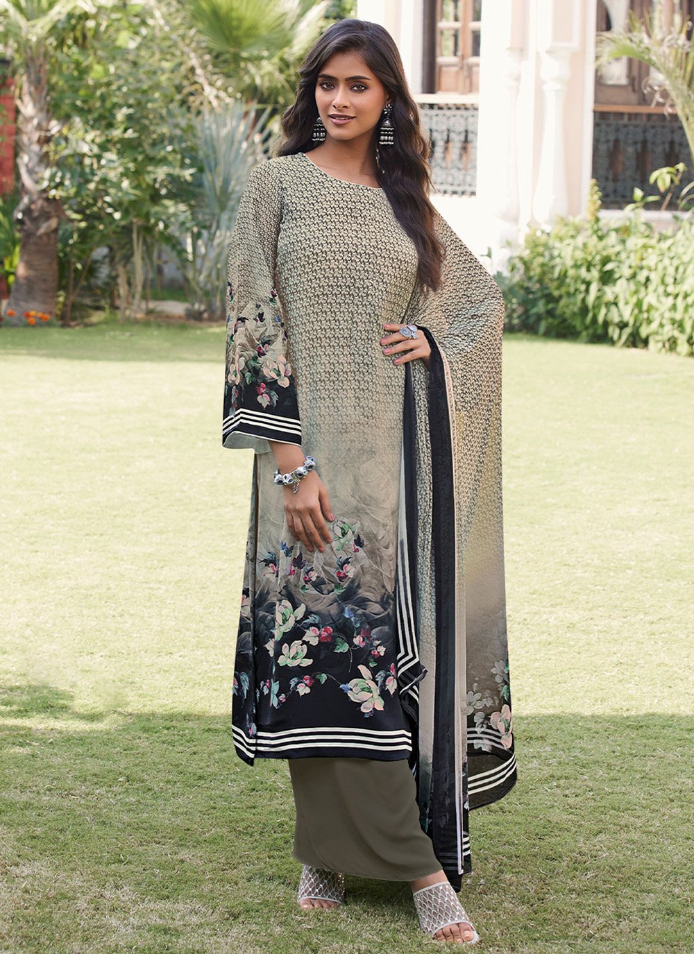 Pakistani All Over Printed Suit Design For Stitching Salwar Suit