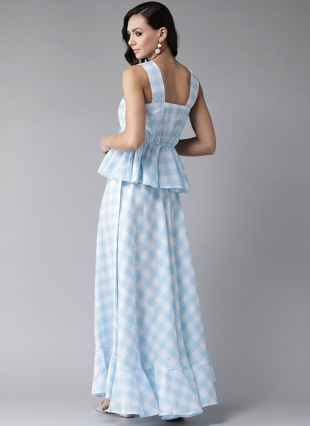 Designer Kurti Rayon Aqua Blue Digital Print Kurtis