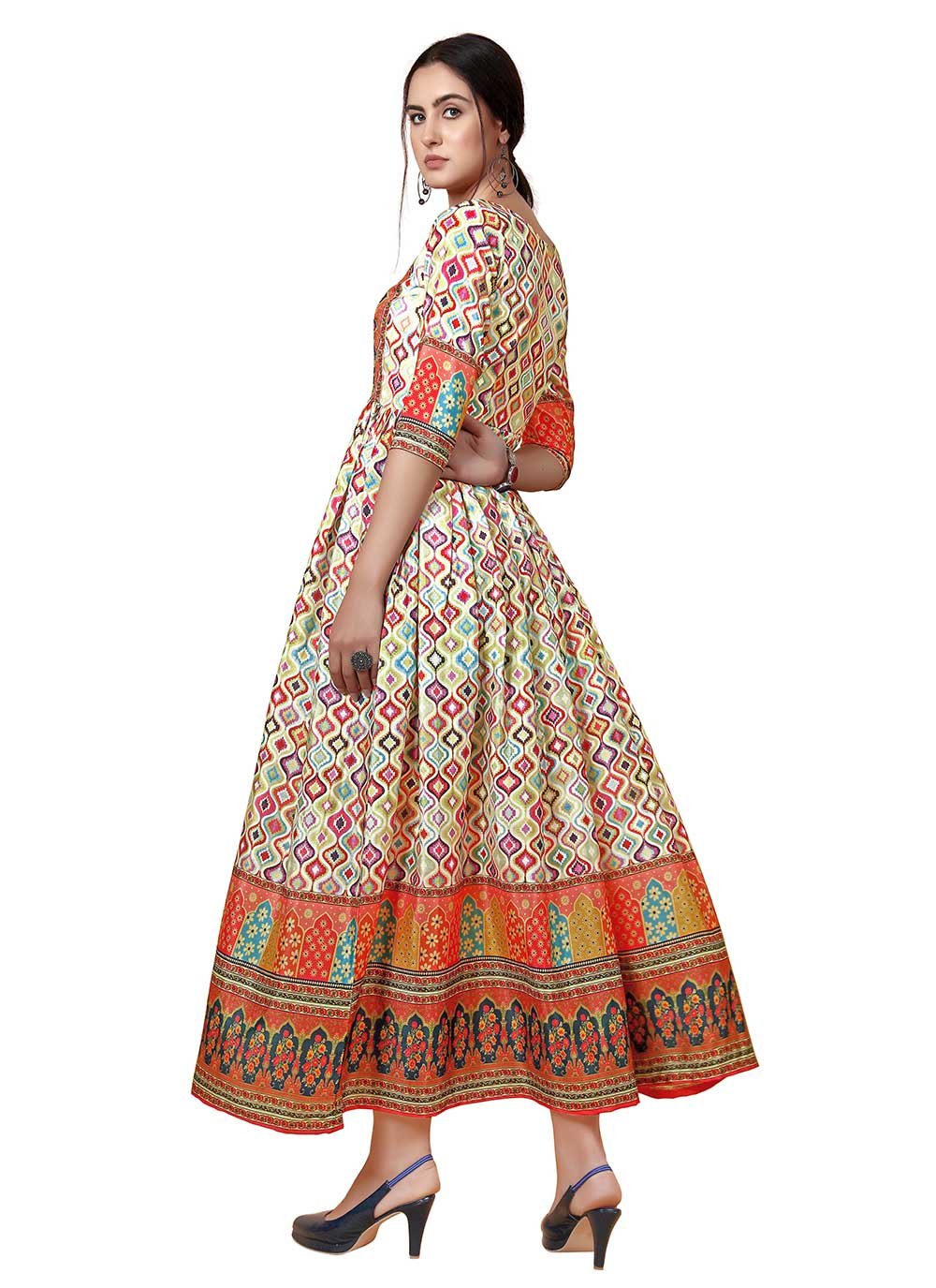 Casual Kurti Chinon Multi Colour Digital Print Kurtis