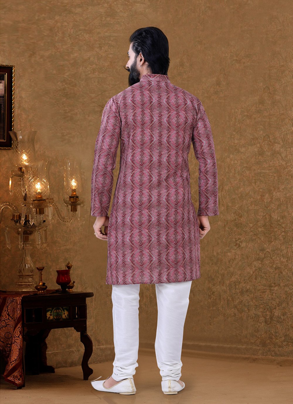 Kurta Pyjama Cotton Multi Colour Digital Print Mens