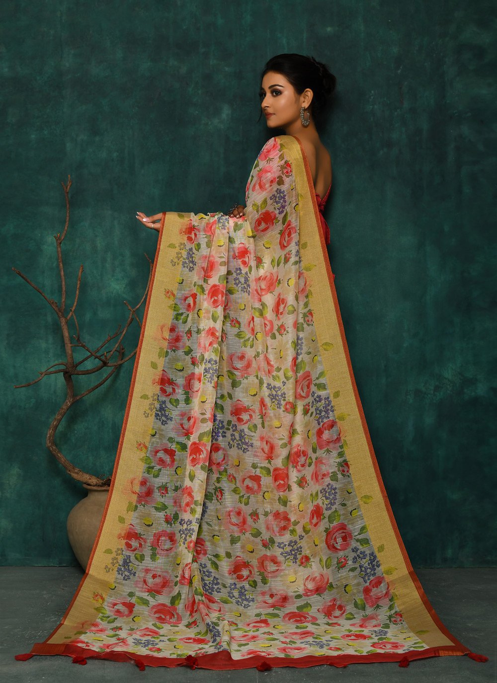 Designer Fancy Fabric Multi Colour Digital Print Saree