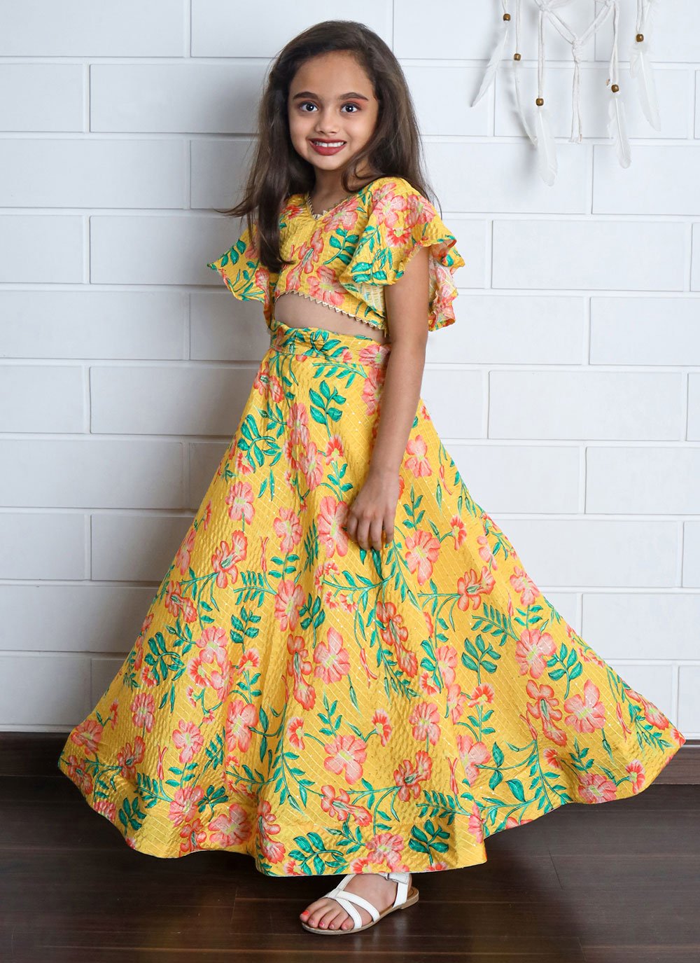 Lehenga Choli Chiffon Multi Colour Digital Print Kids