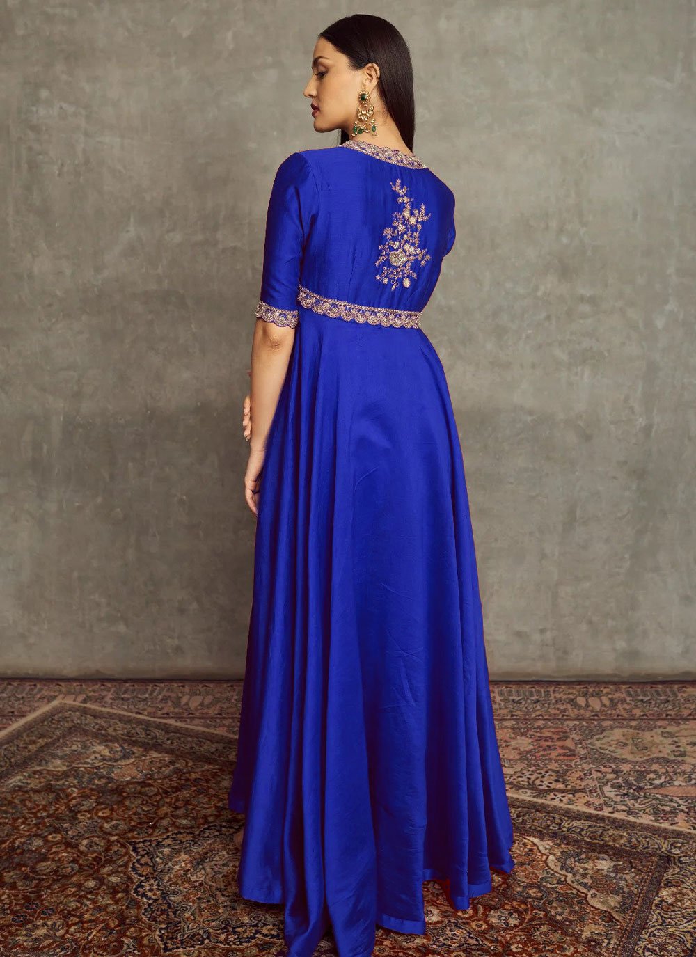 Casual Kurti Art Silk Blue Embroidered Kurtis