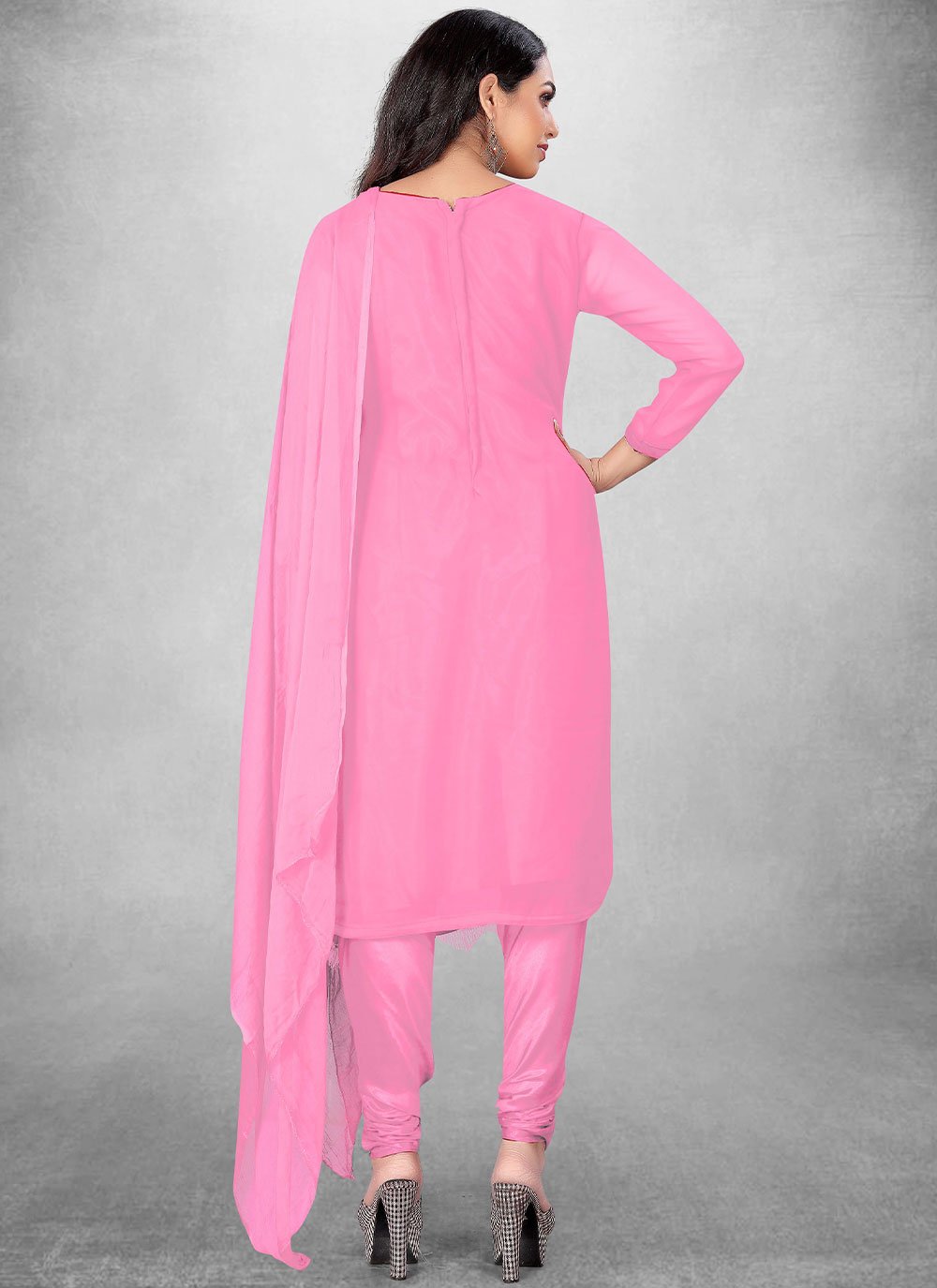 Salwar Suit Georgette Pink Embroidered Salwar Kameez