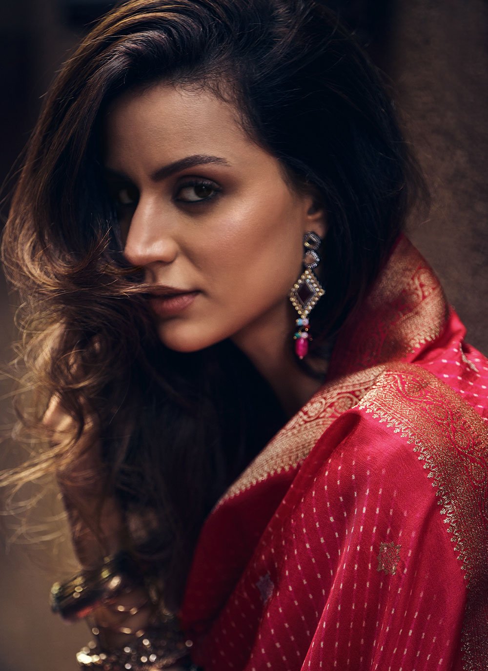 Floor Lenght Salwar Suit Muslin Pink Embroidered Salwar Kameez