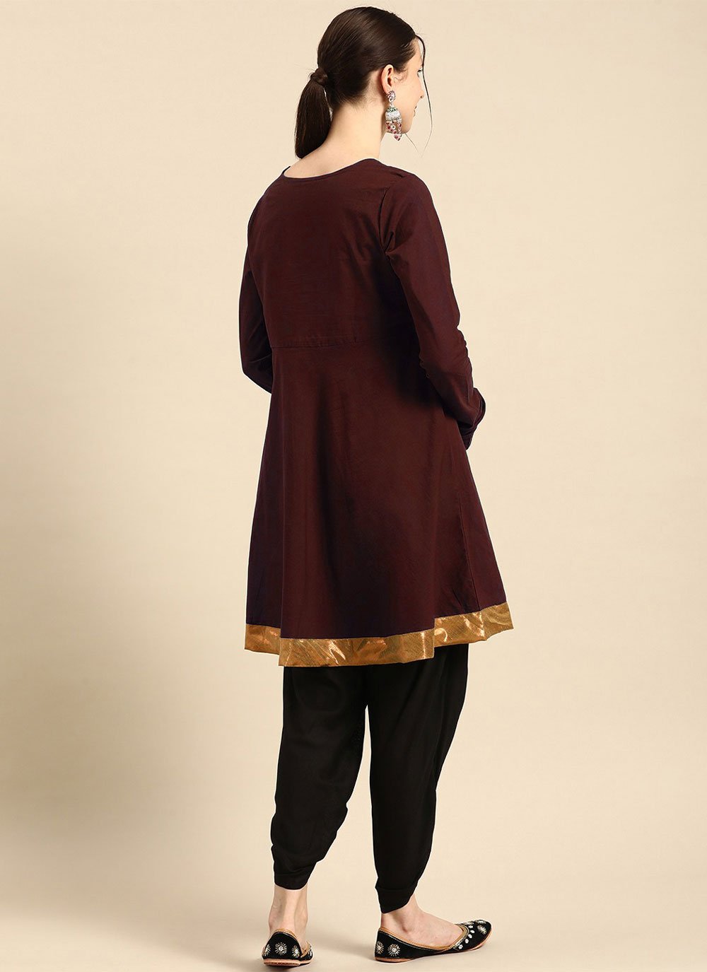 Casual Kurti Rayon Brown Embroidered Kurtis
