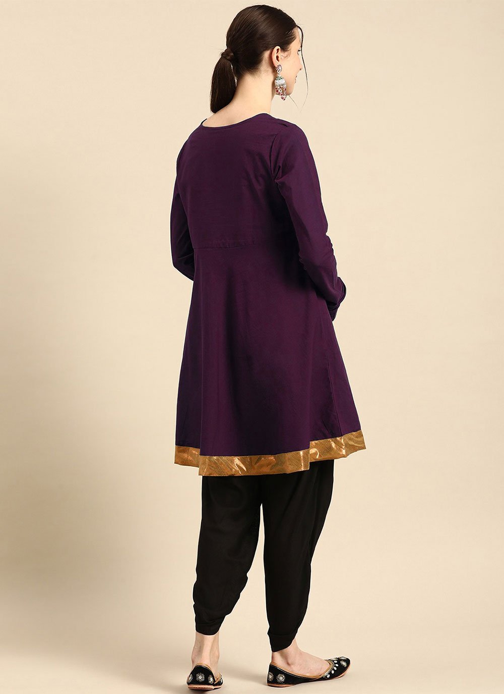 Designer Kurti Rayon Purple Embroidered Kurtis