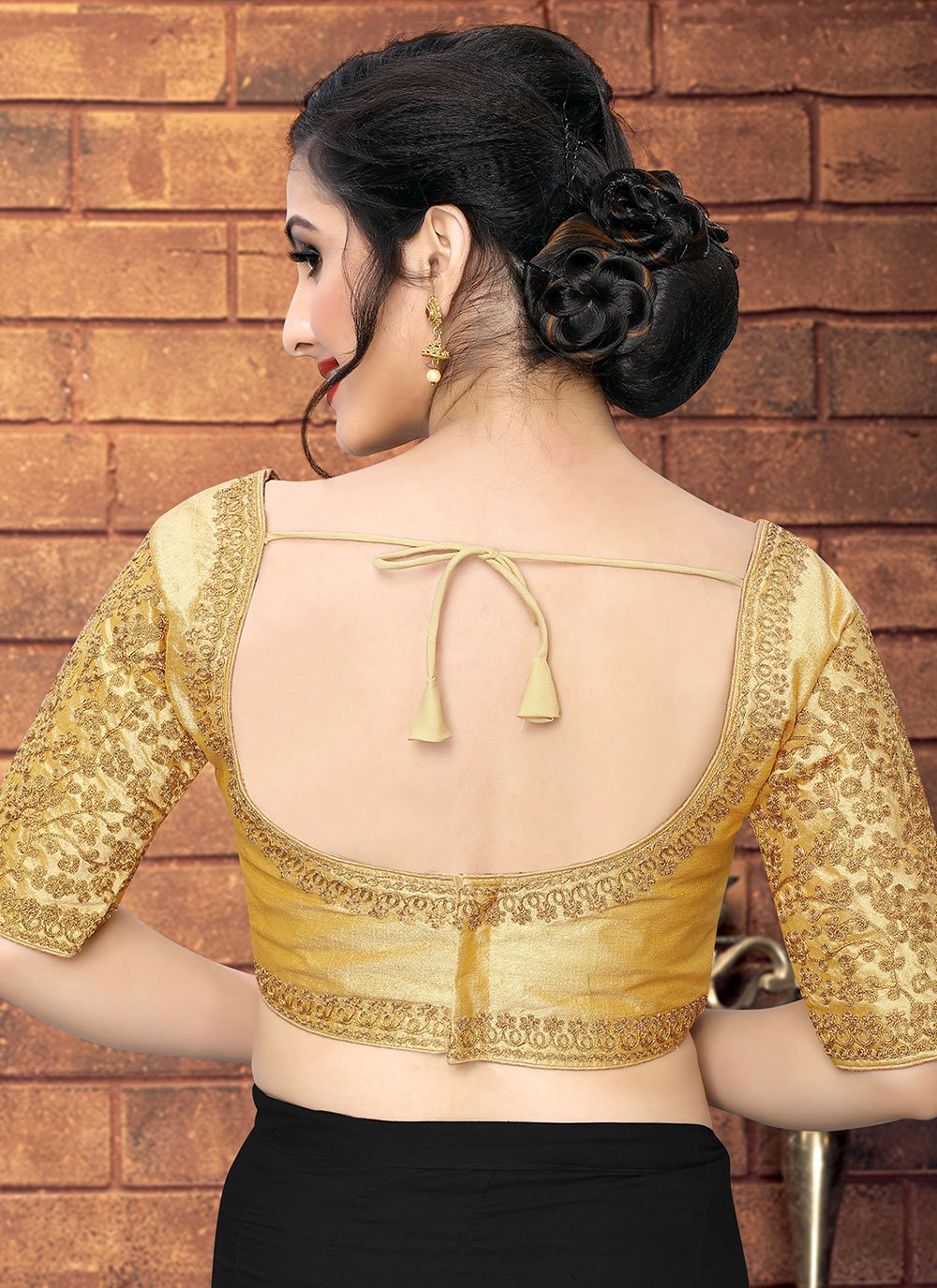 Designer Blouse Silk Beige Embroidered Blouse