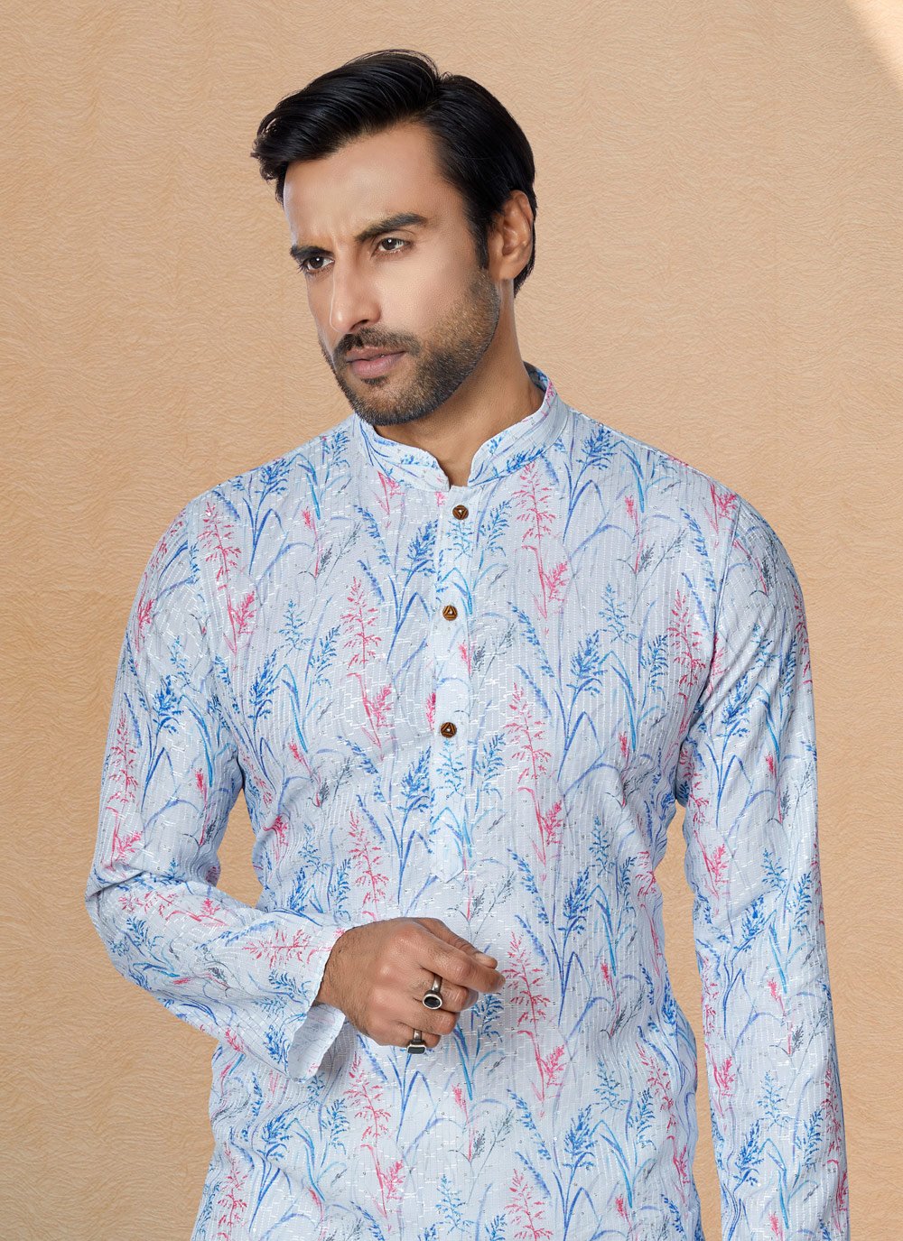 Kurta Pyjama Fancy Fabric Multi Colour Digital Print Mens