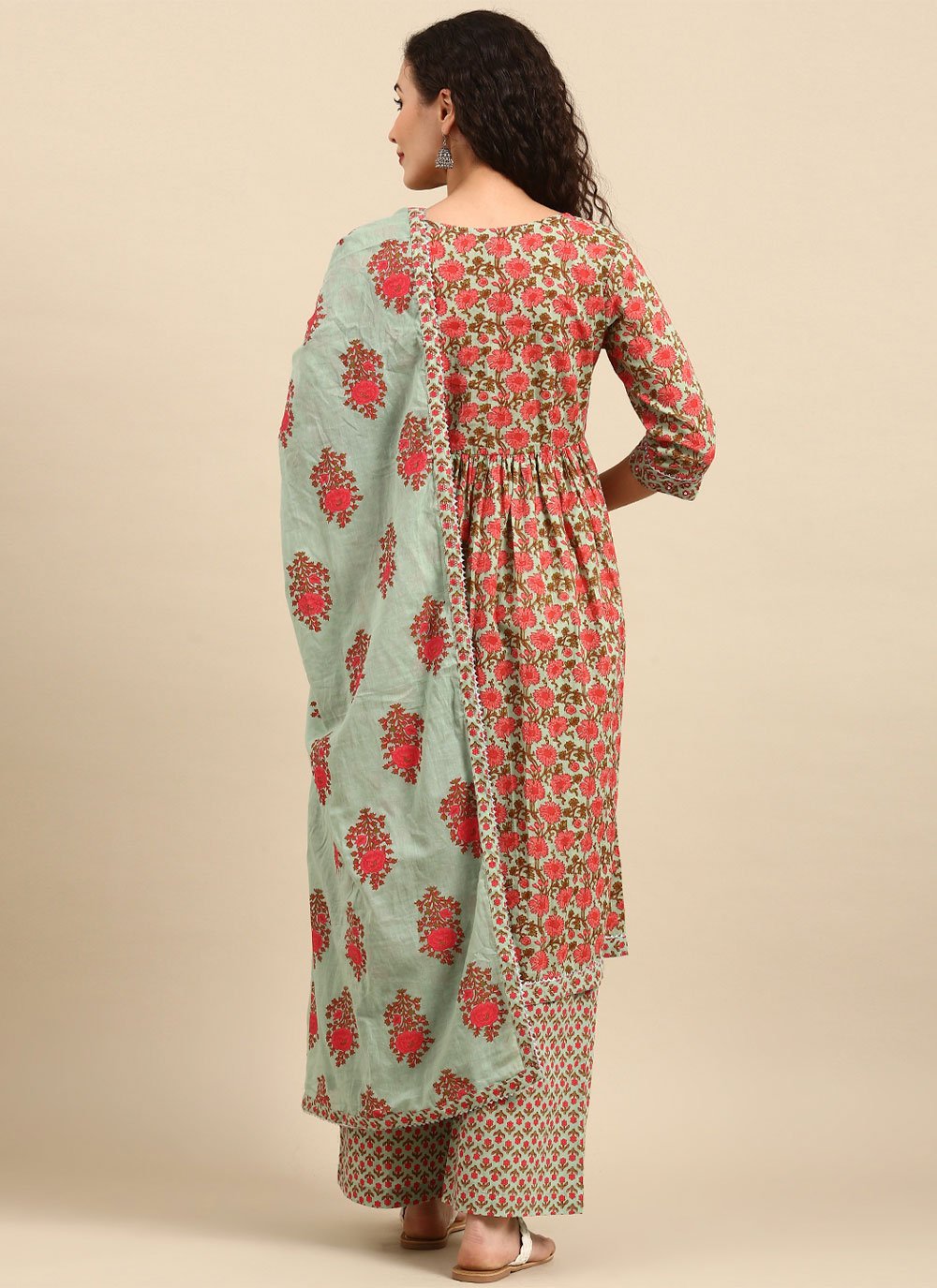 Salwar Suit Cotton Multi Colour Floral Patch Salwar Kameez