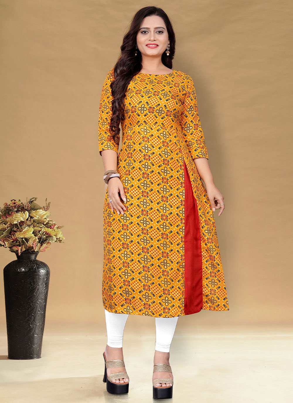 Mustard fashion cheap kurtis