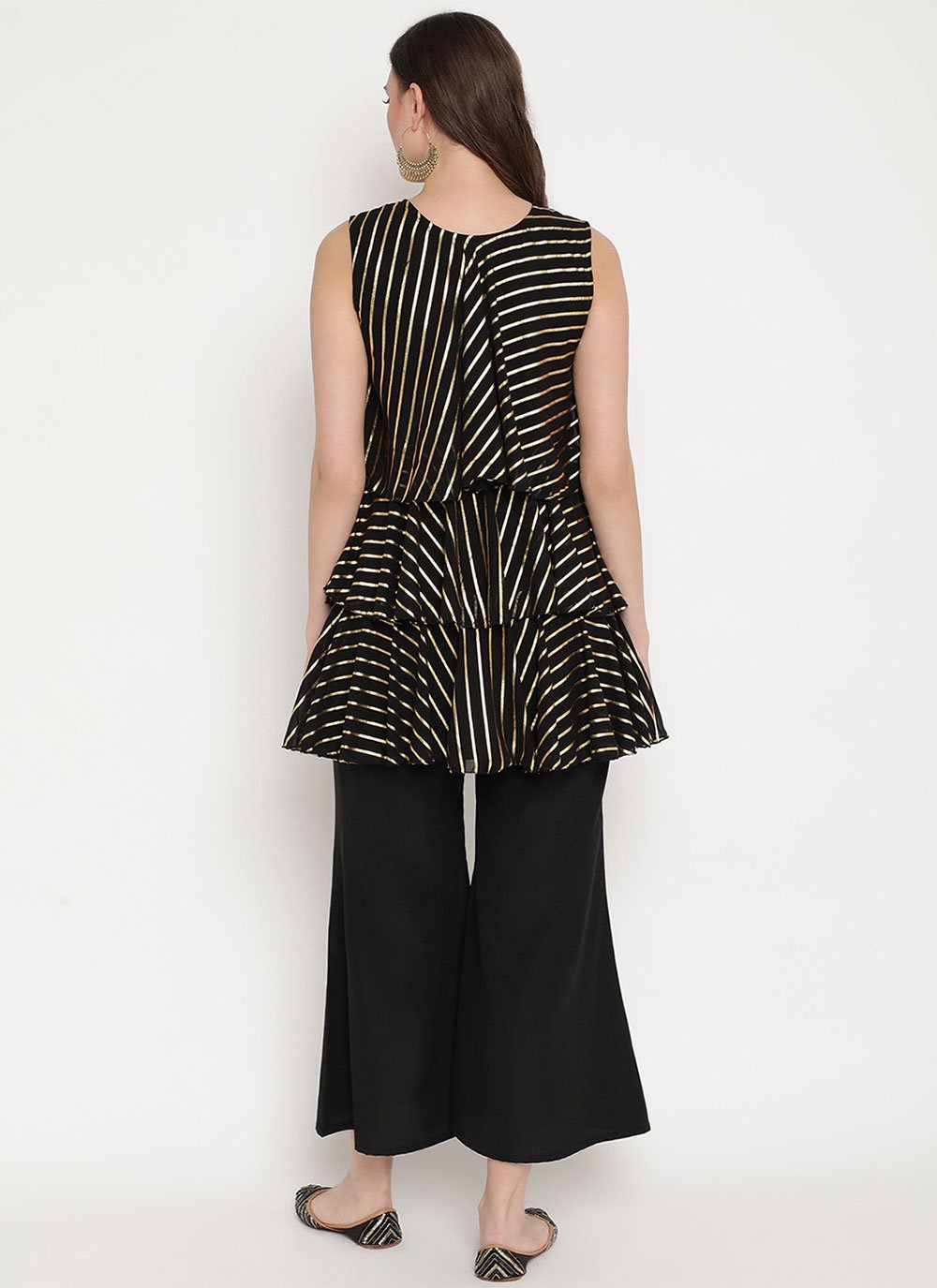 Designer Kurti Georgette Black Print Kurtis