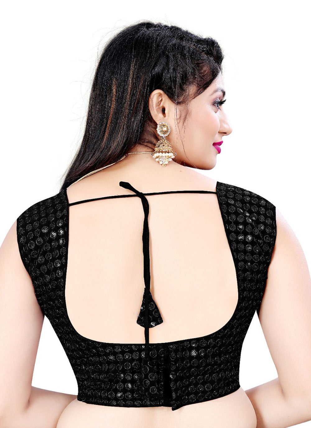 Designer Blouse Georgette Black Embroidered Blouse