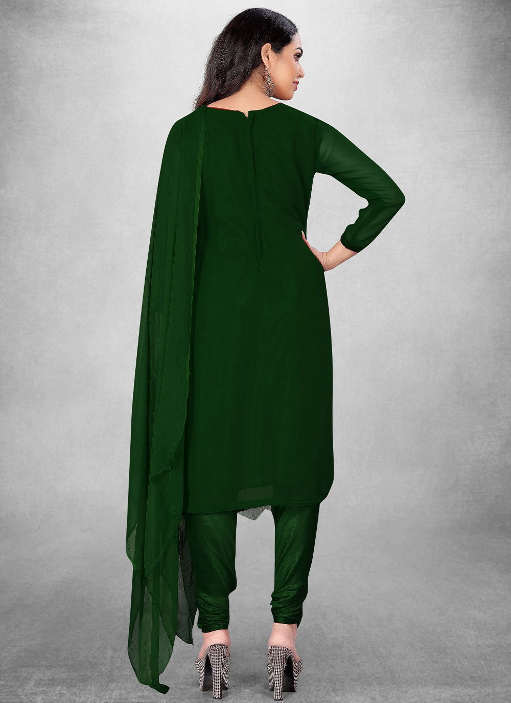 Salwar Suit Georgette Green Embroidered Salwar Kameez