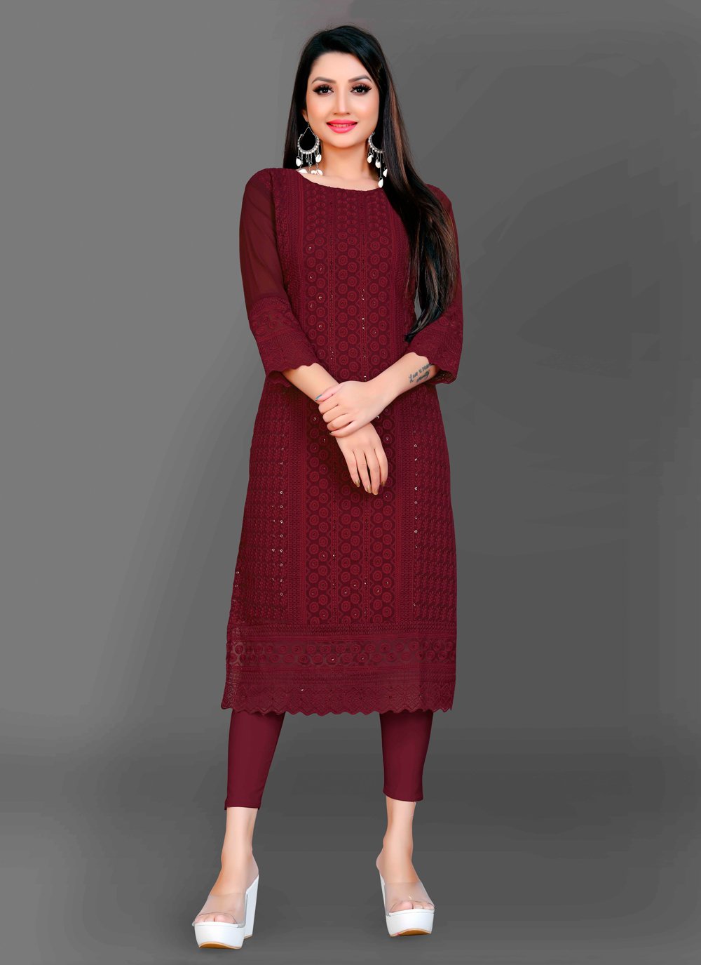 Chiffon Simple Red Dress Design Pakistani Buy Red Valentine Alia